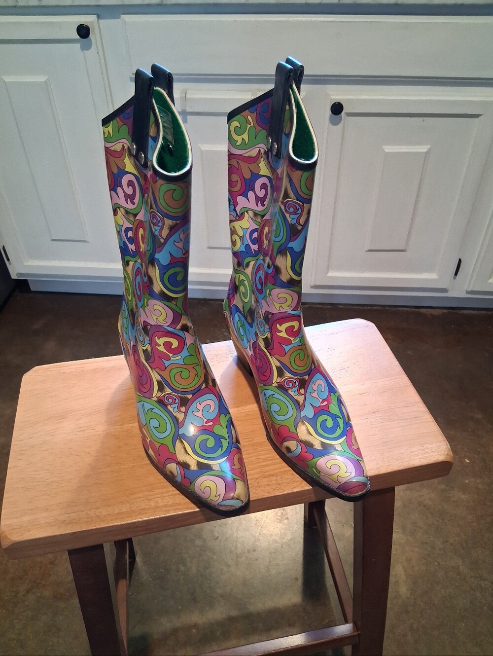 Smokey Mountain Colorful Swirl Pattern Women' s Western Rain Boots - Multicolor